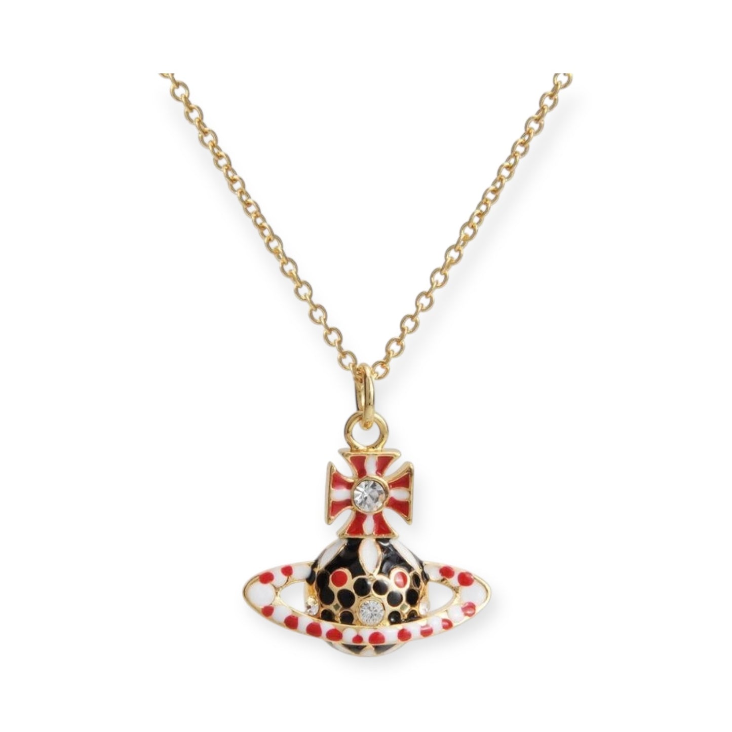Multicolor Circus Polka Dot Design Orb Pendant Necklace (4 Colors)