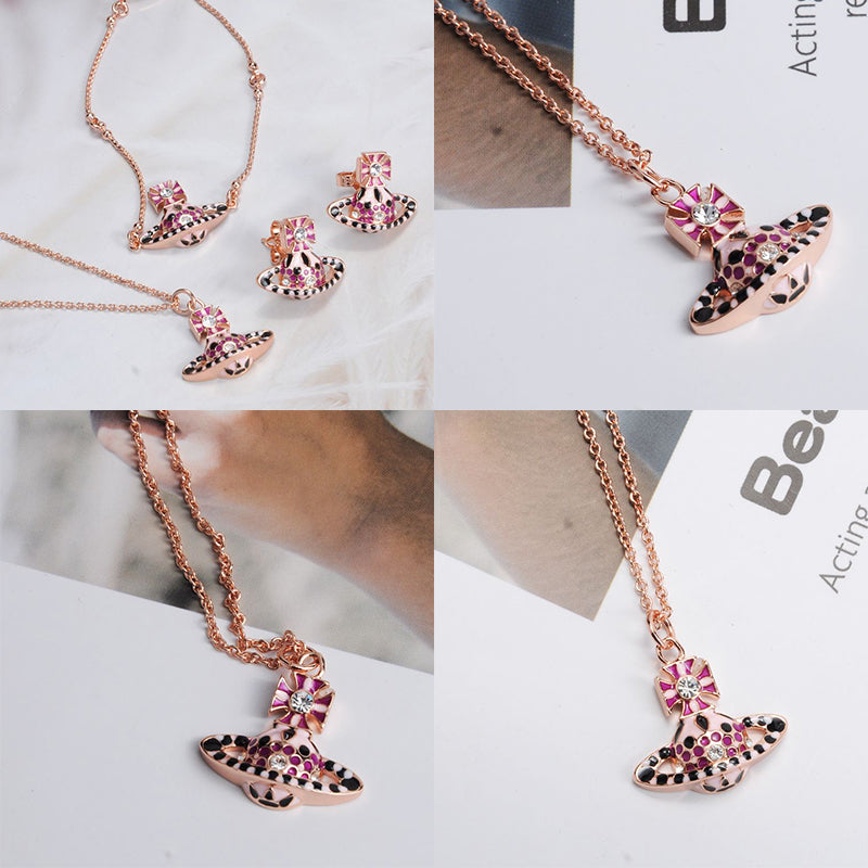 Multicolor Circus Polka Dot Design Orb Pendant Necklace (4 Colors)