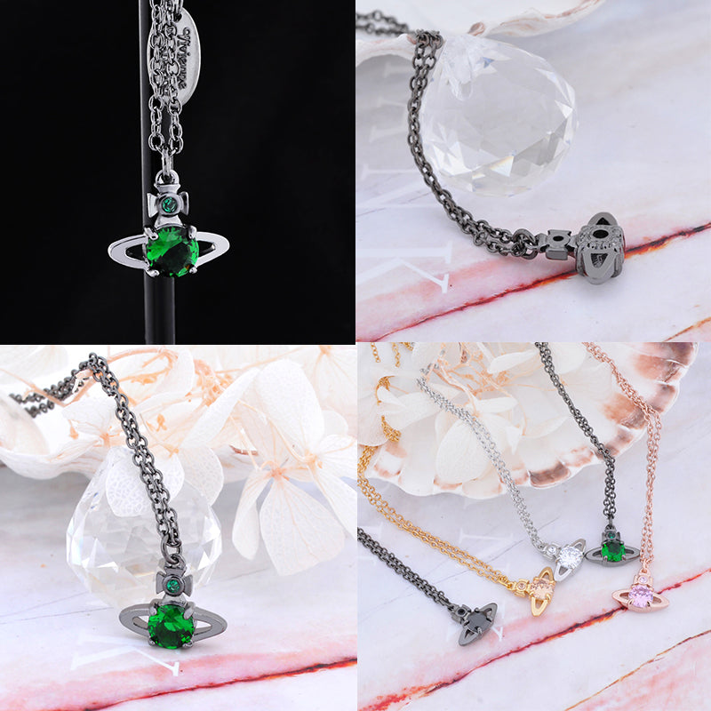 Mini Gem Stud Orb Pendant Necklace (5 Colors)