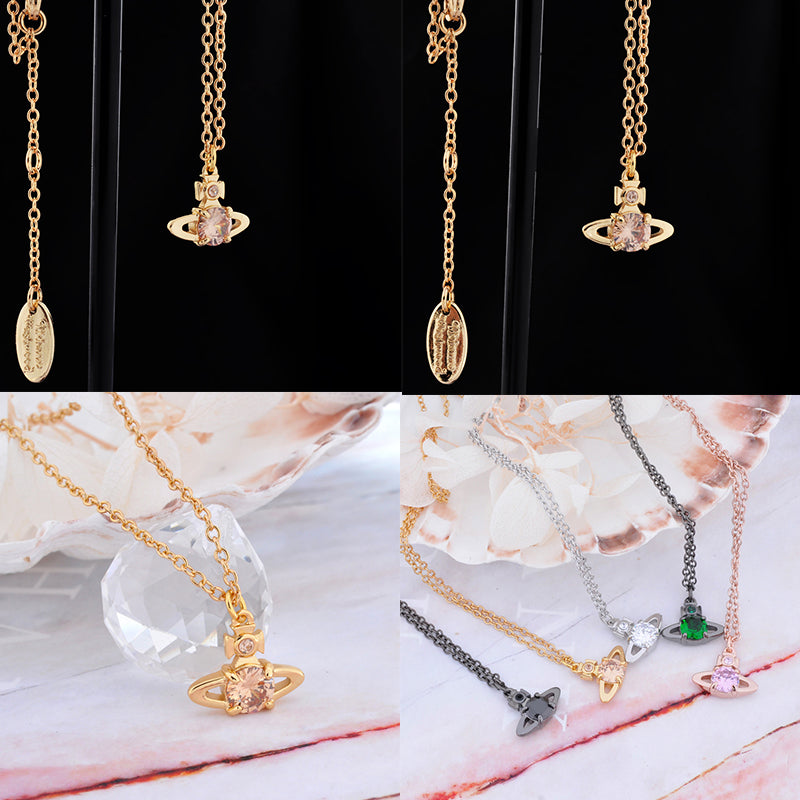 Mini Gem Stud Orb Pendant Necklace (5 Colors)