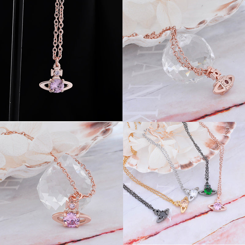 Mini Gem Stud Orb Pendant Necklace (5 Colors)