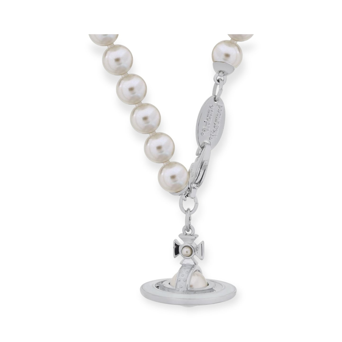 Mini Pearl Orb Hanging Pendant Colored Striped Rim Design Necklace (6 Colors)