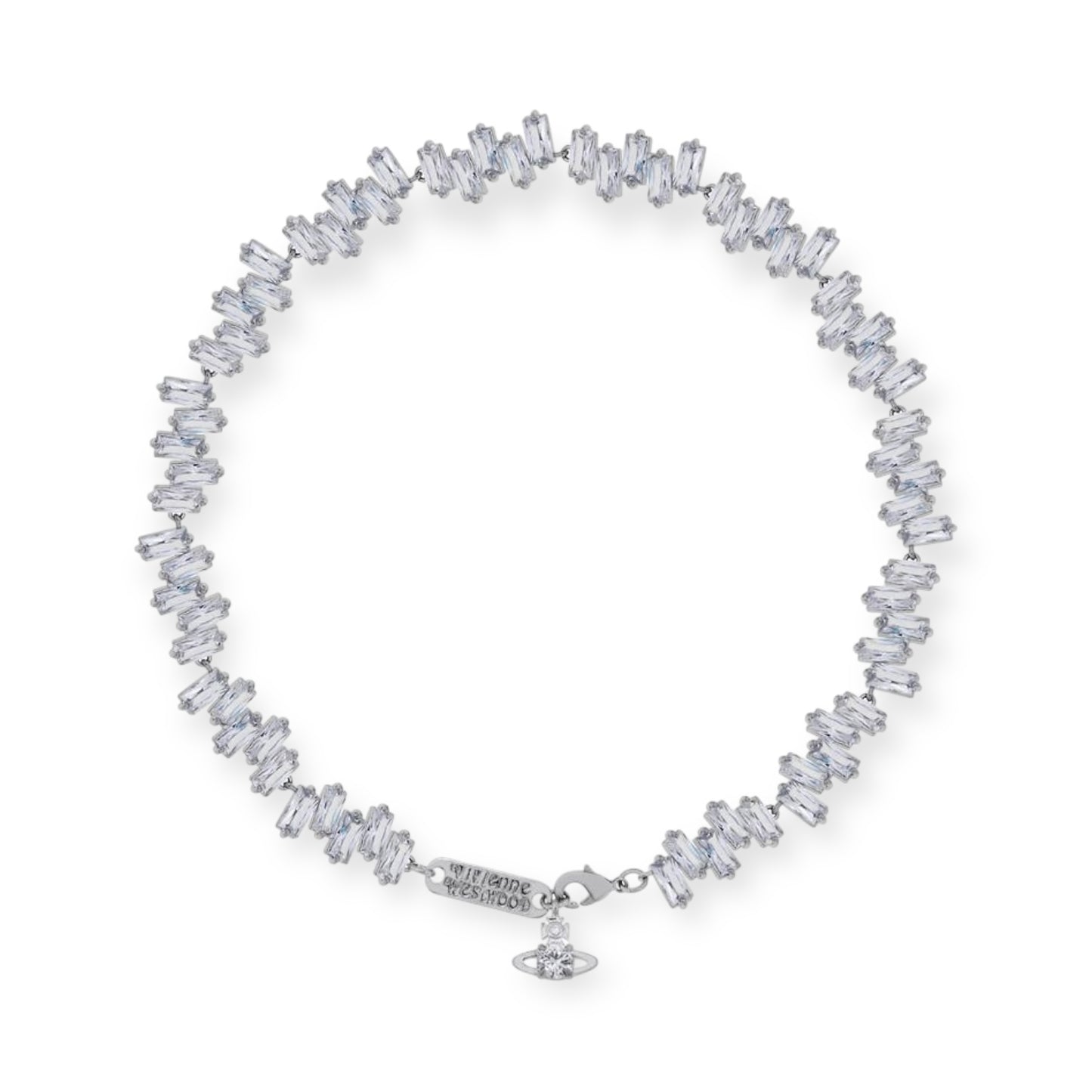 Crystal Shards Hanging Orb Pendant Choker Necklace Gold & Silver (2 Colors)