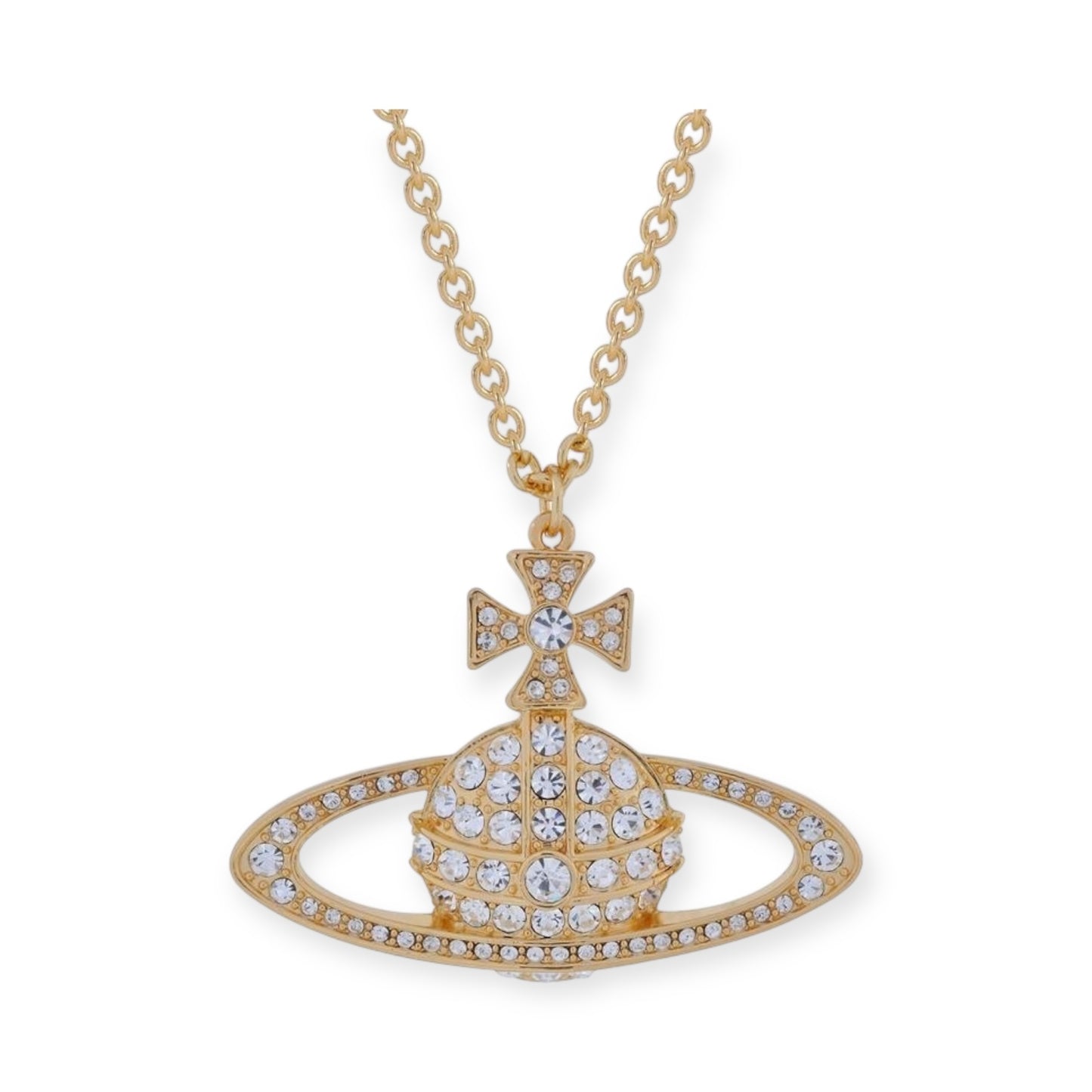 Large Gem Studded Encrusted Orb Pendant Necklace (3 colors)