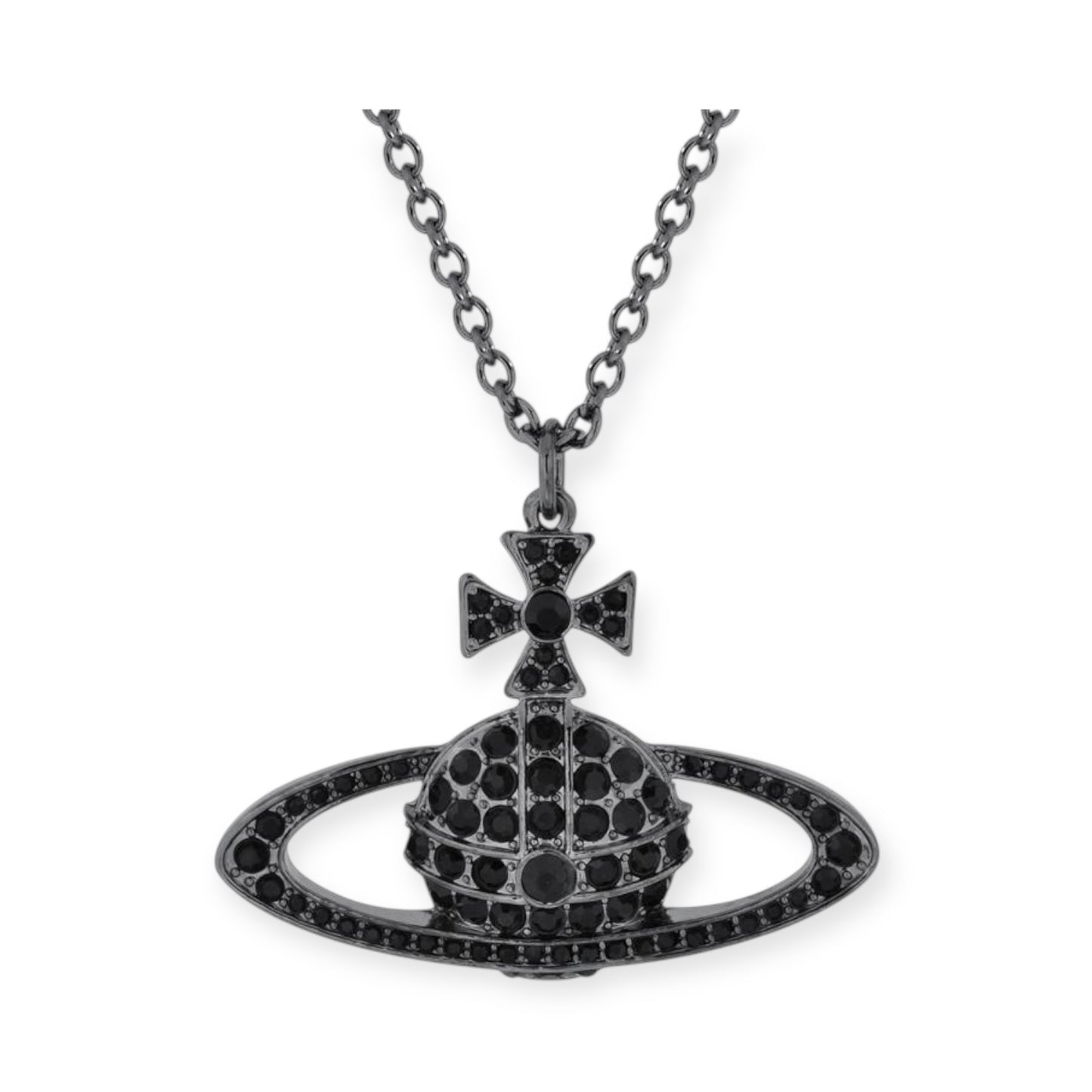 Large Gem Studded Encrusted Orb Pendant Necklace (3 colors)