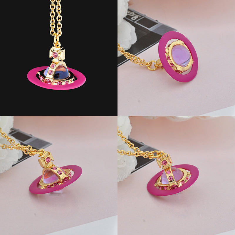 Colorful Gem 10MM 3D Abstract Orb Pendant Necklace (5 Colors)
