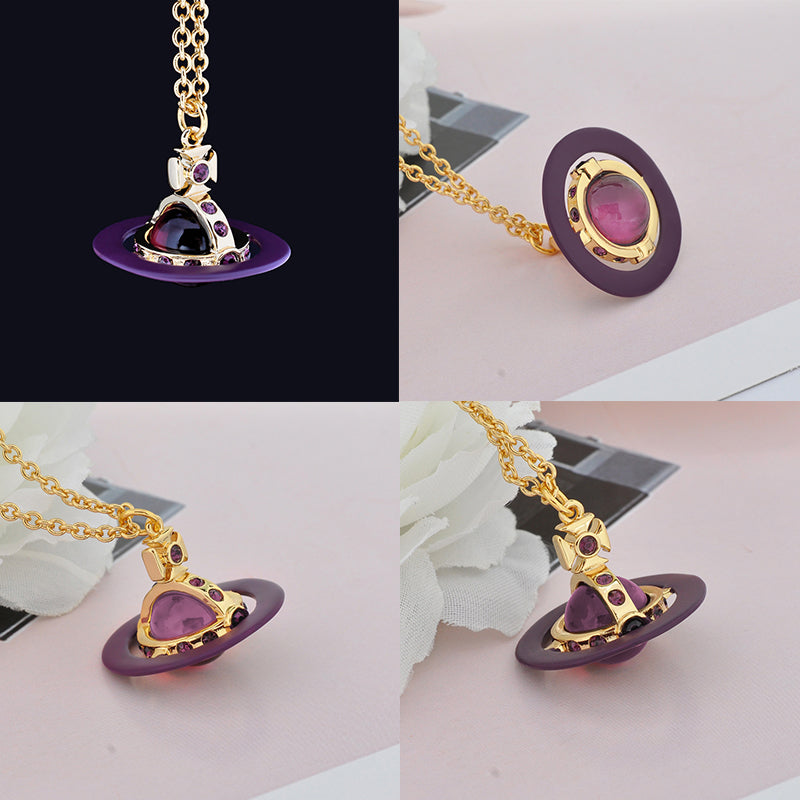 Colorful Gem 10MM 3D Abstract Orb Pendant Necklace (5 Colors)