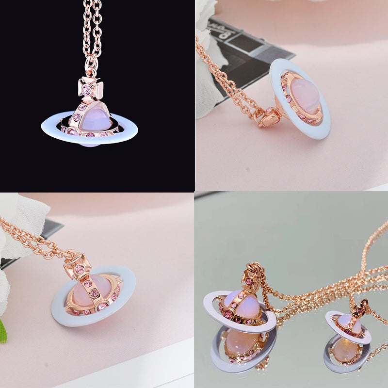 Colorful Gem 10MM 3D Abstract Orb Pendant Necklace (5 Colors)