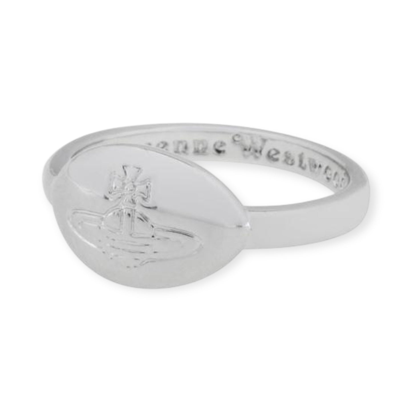 Flat Oval Shape Orb Engraved Design Stamp Signet Ring (4 colors)