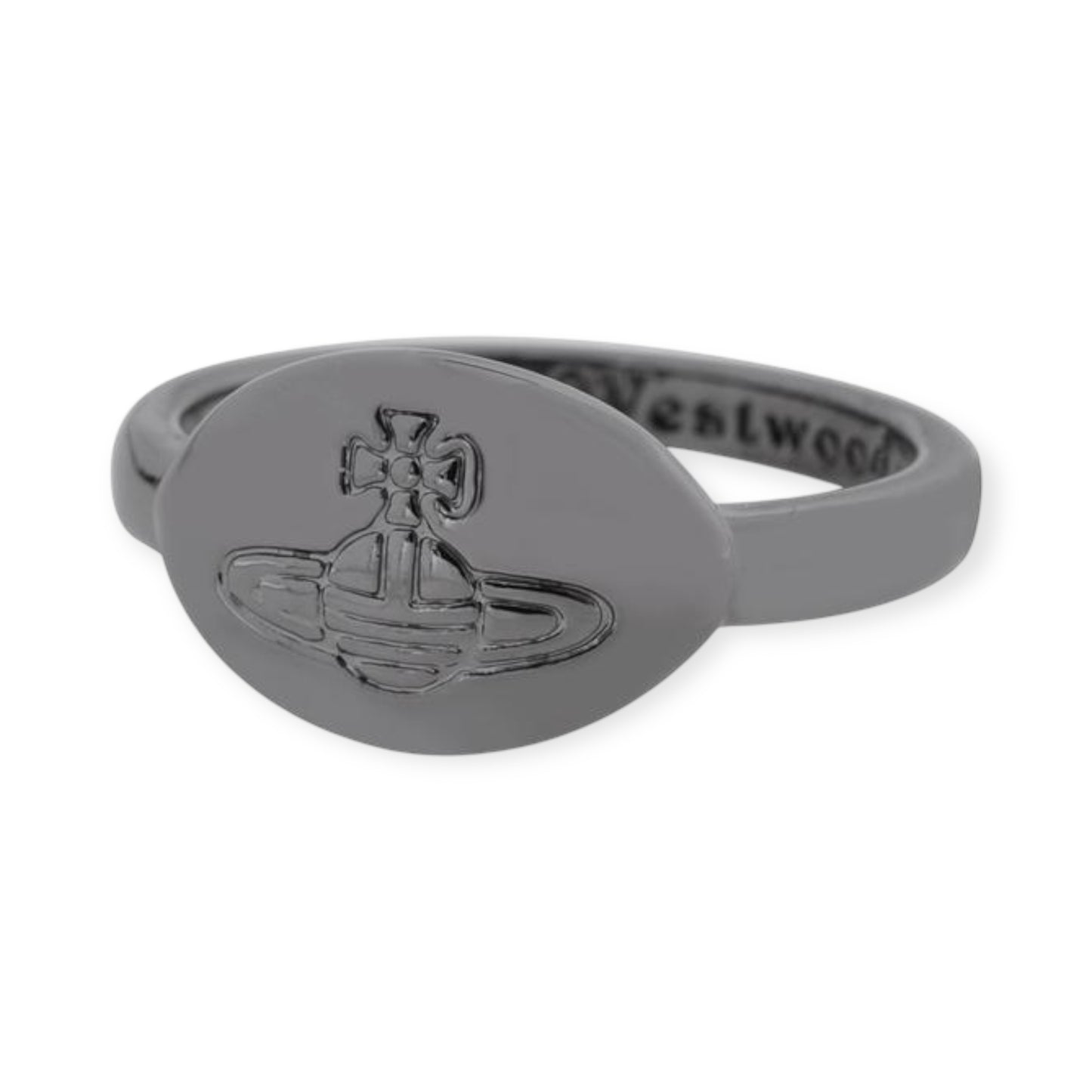Flat Oval Shape Orb Engraved Design Stamp Signet Ring (4 colors)