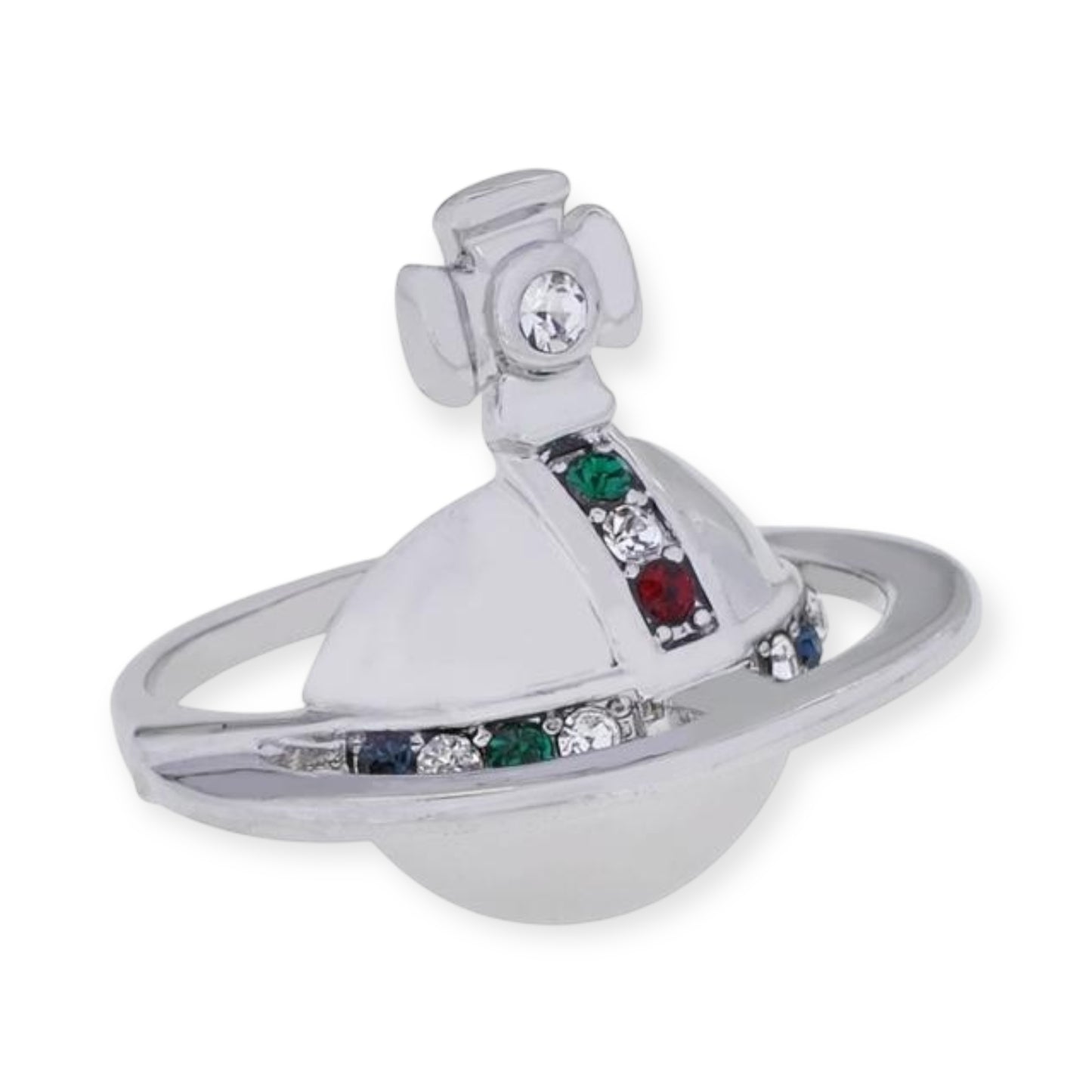 Solid Gem Detail Half Orb Ring Gold & Silver (2 colors)