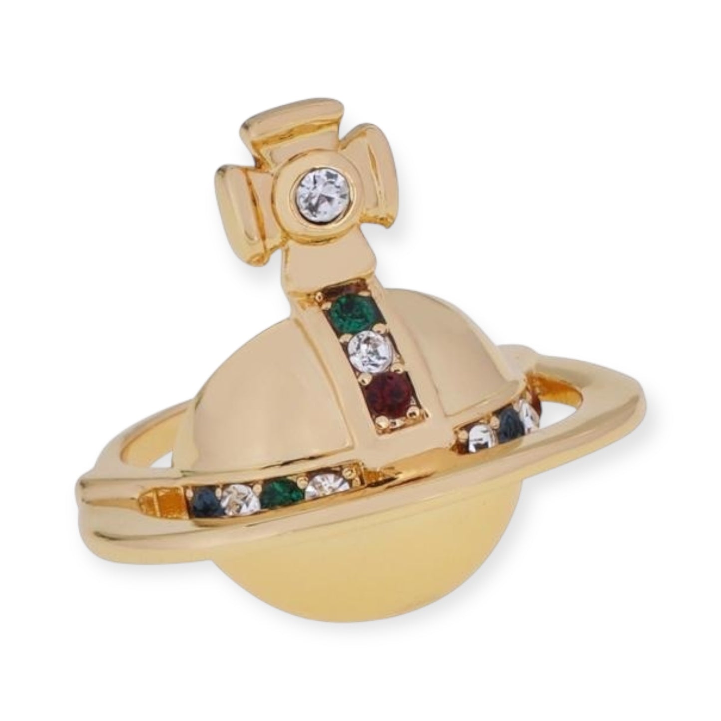 Solid Gem Detail Half Orb Ring Gold & Silver (2 colors)