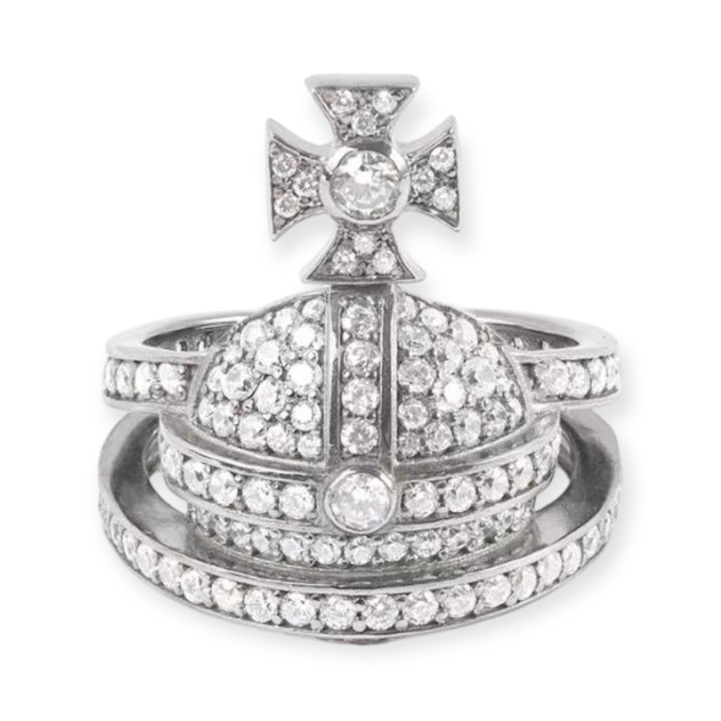 Gem Studded Encrusted Orb Design Cluster Ring (3 Colors)