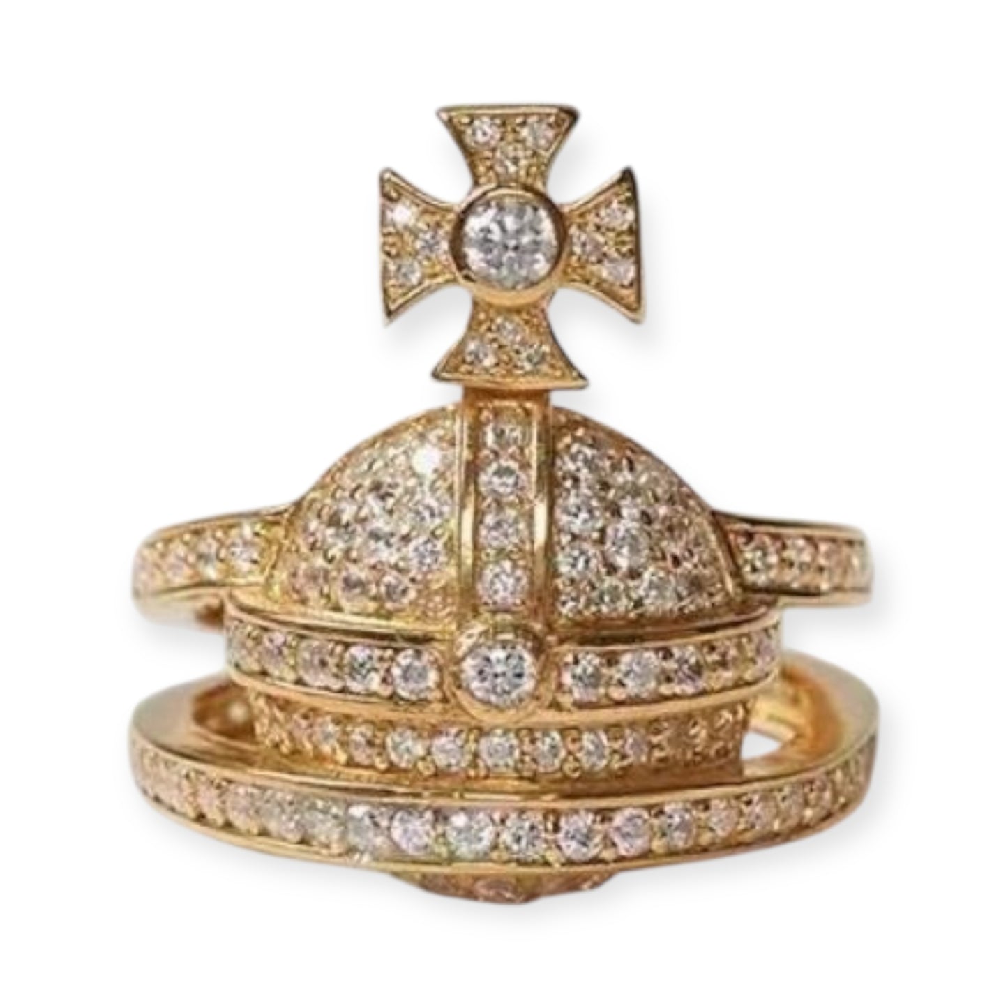 Gem Studded Encrusted Orb Design Cluster Ring (3 Colors)