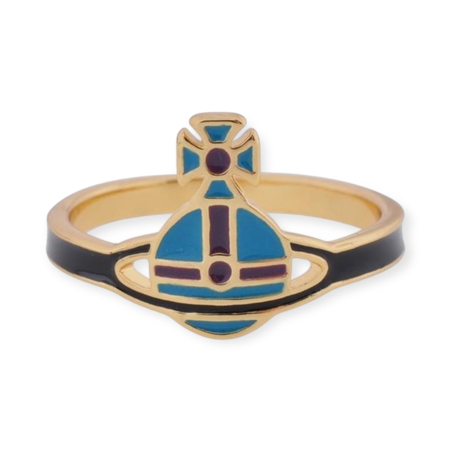 Multicolor Colorful Abstract Orb Design Gold Ring (3 colors)