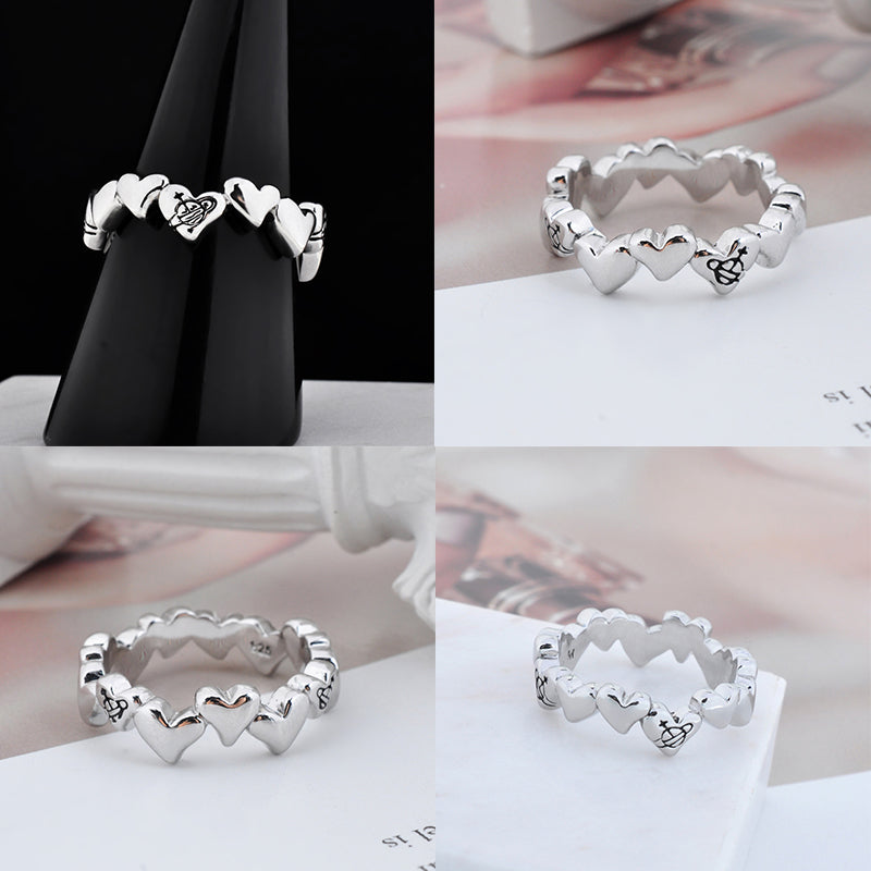 Multi Repeated Heart Ring (4 colors)