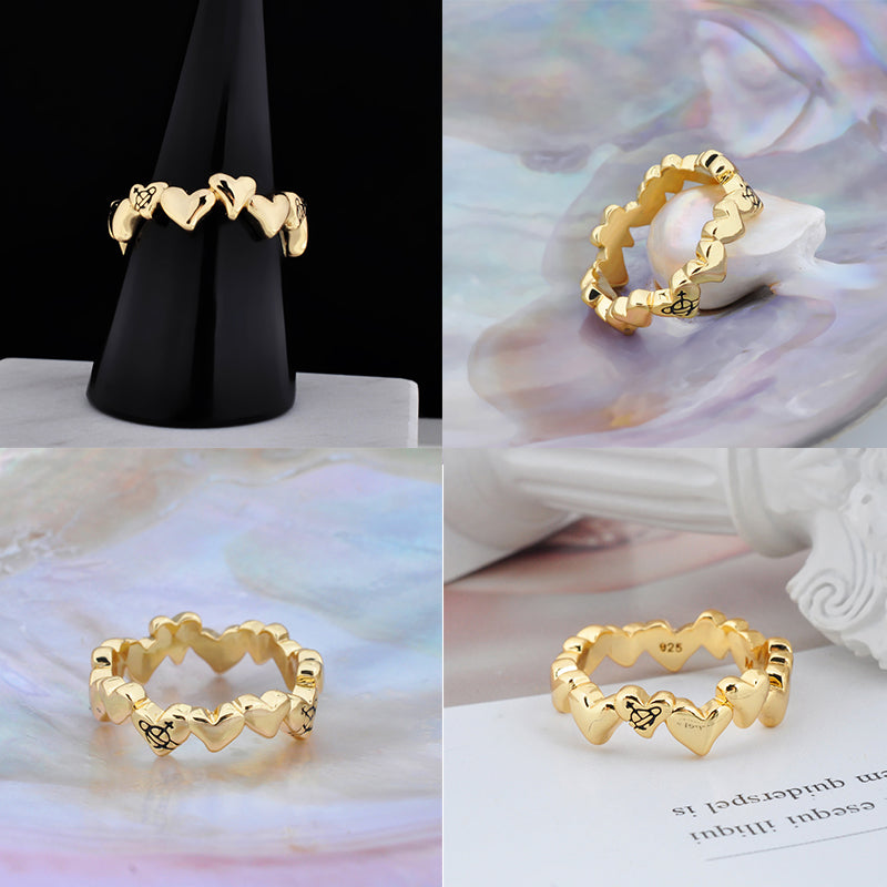 Multi Repeated Heart Ring (4 colors)
