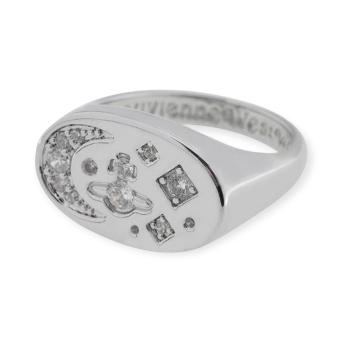 Moon Stars Display Gem Studded Orb Design Ring (3 colors)