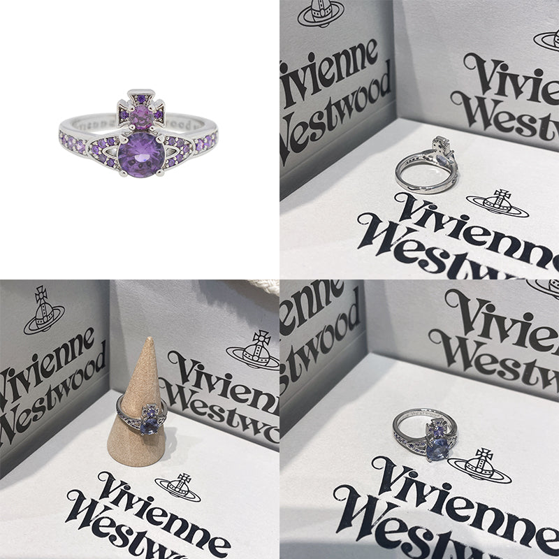 Multicolor Gem Orb Studded Encrusted Ring (8 colors)