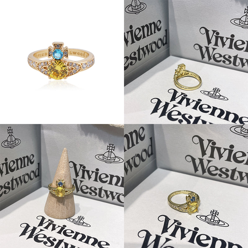 Multicolor Gem Orb Studded Encrusted Ring (8 colors)