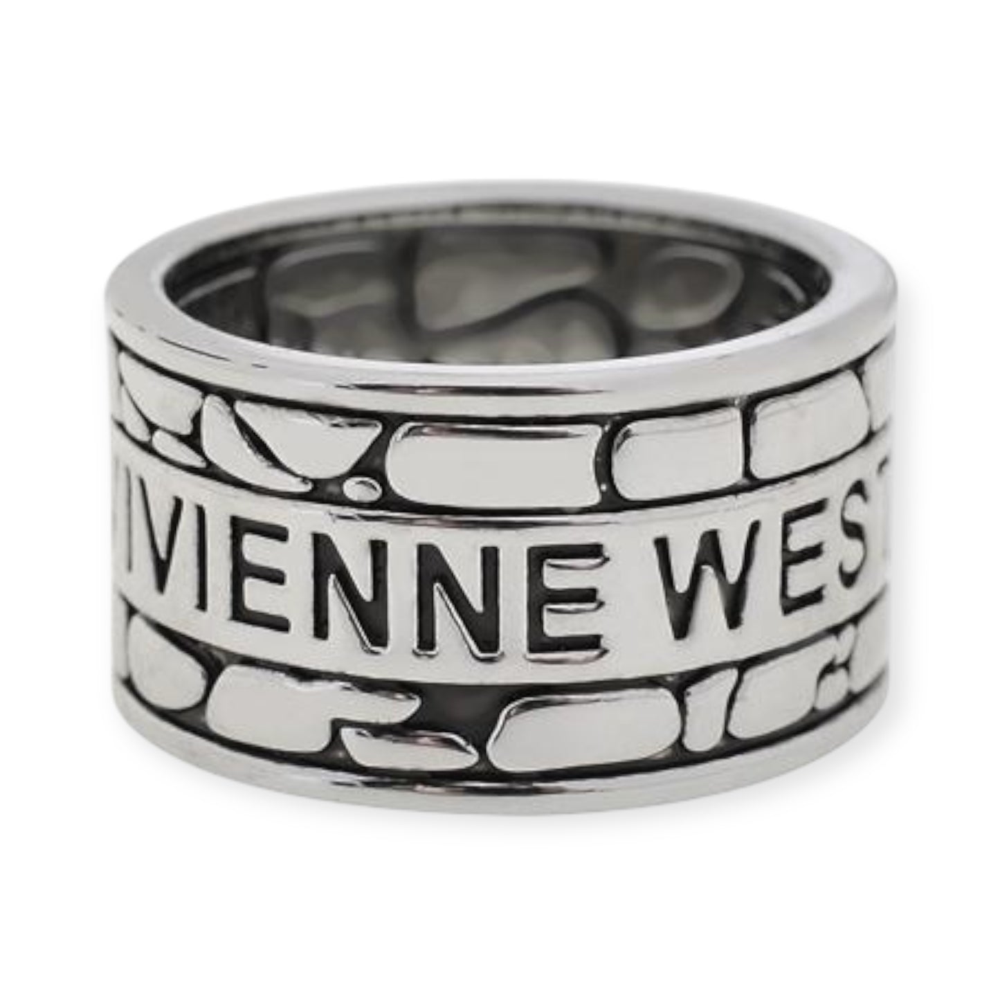 Solid Silver Black Outline Multi Bubble Stone Blob Design Ring