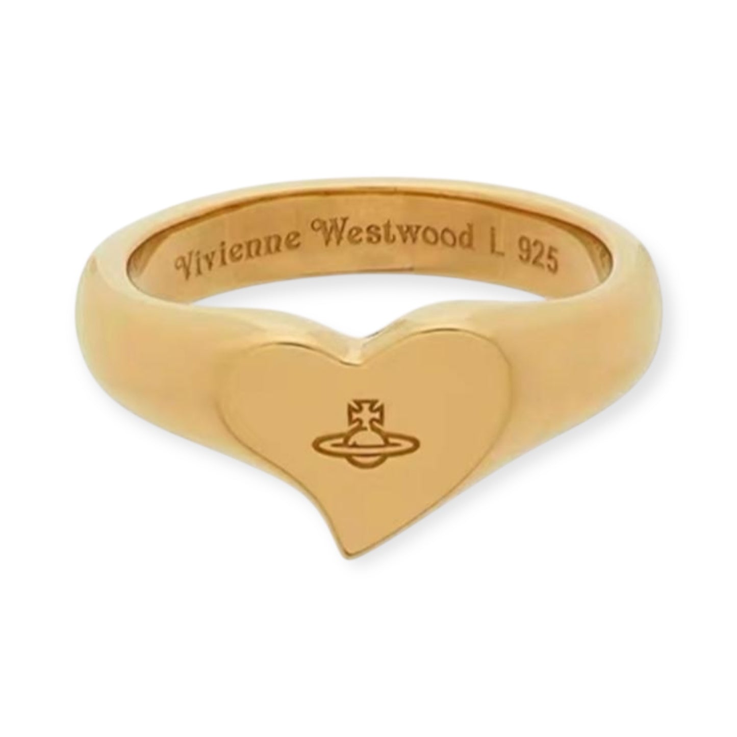Heart Staple Shape Orb Engraved Ring (3 colors)