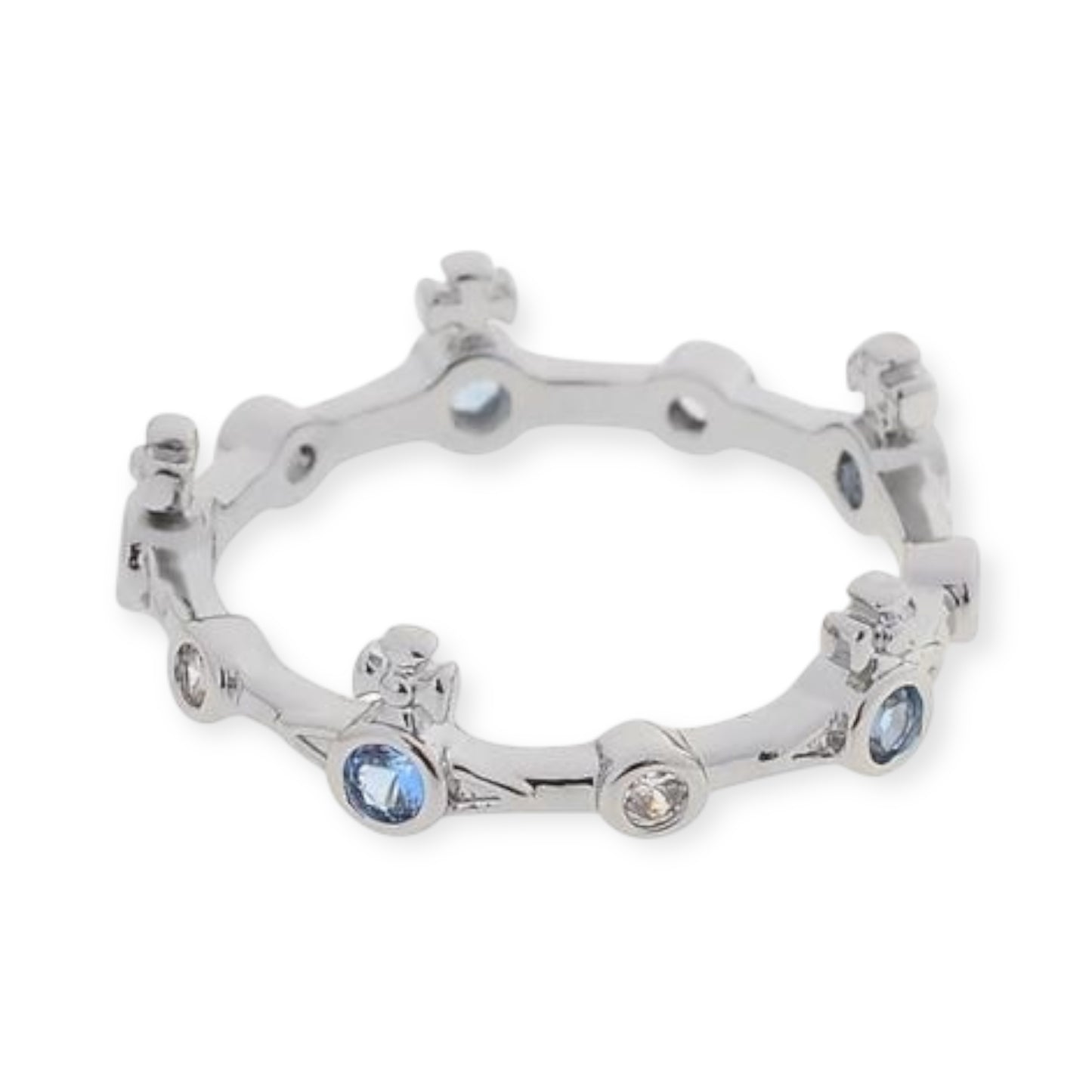 Mini Orb Gem Stud Tiara Crown Design Ring (3 Colors)