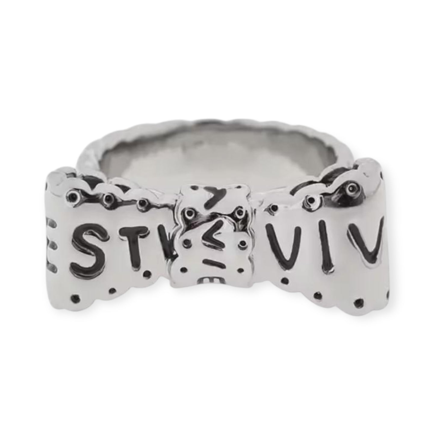 Bowtie Ribbon Letters Design Gold & Silver Ring (2 Colors)