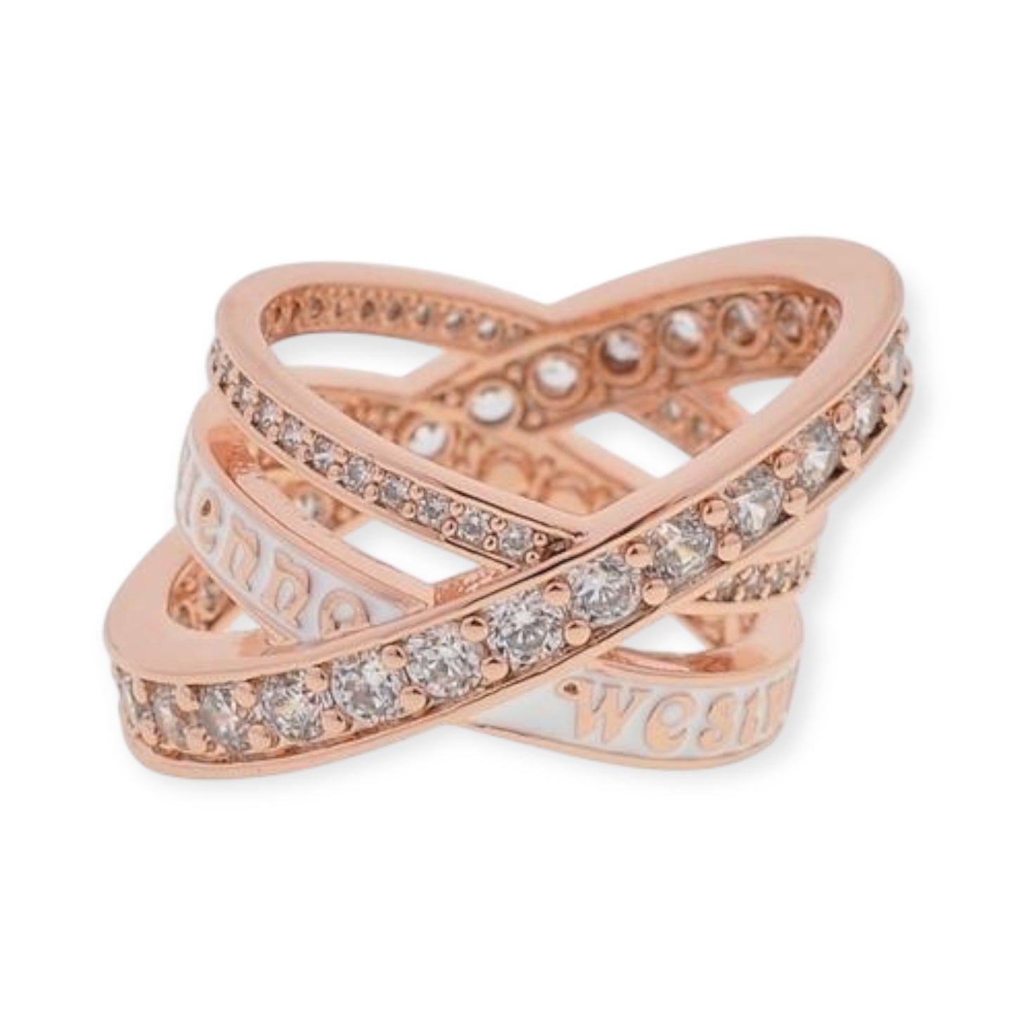 Gem Studded Triple Layer Spiral Eternity Ring (3 Colors)