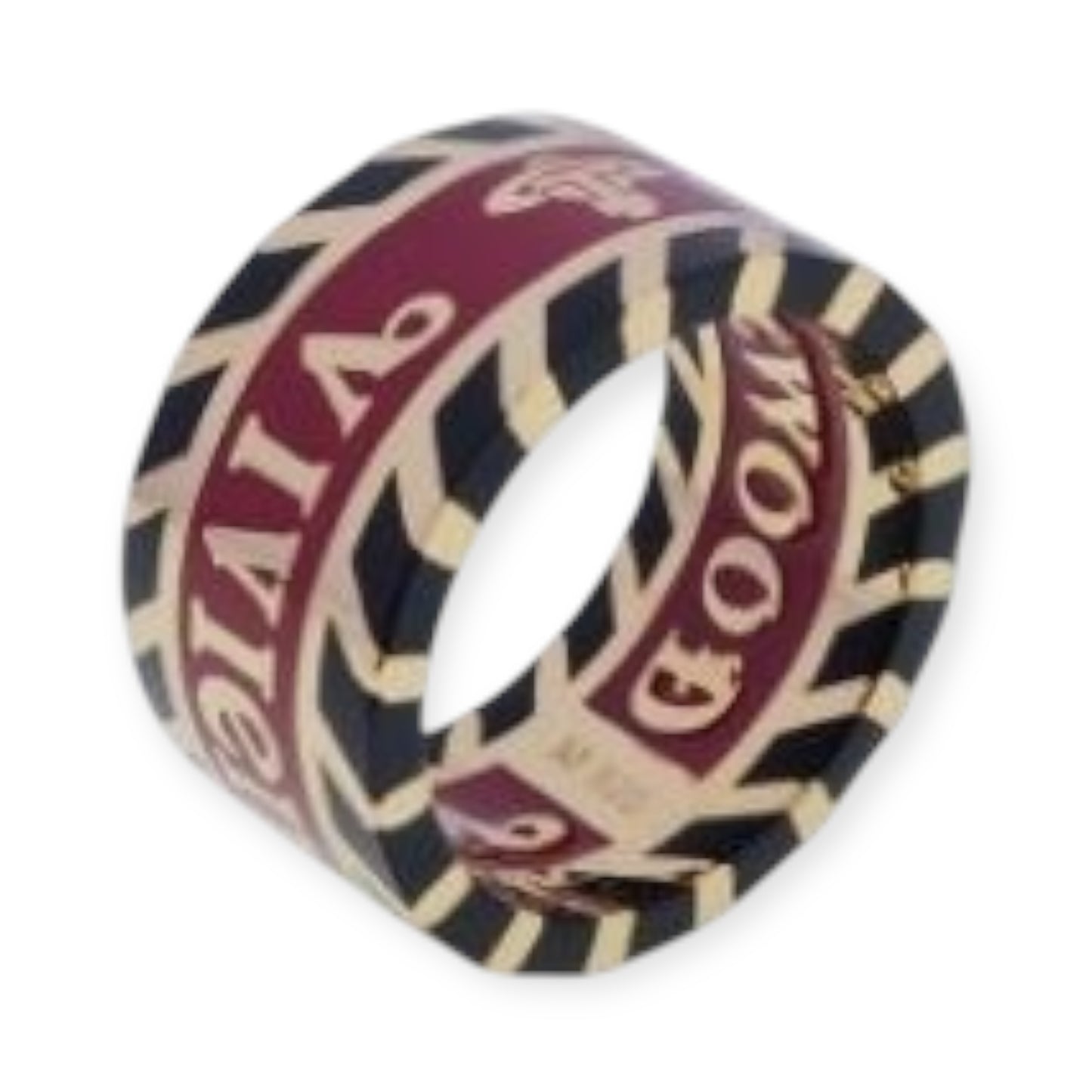 Multi Color Striped Stripes Lacquer Orb Design Ring (4 Colors)