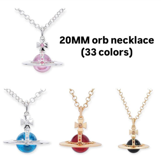 20MM Medium Saturn Orb Pendant Necklace (28 Styles)